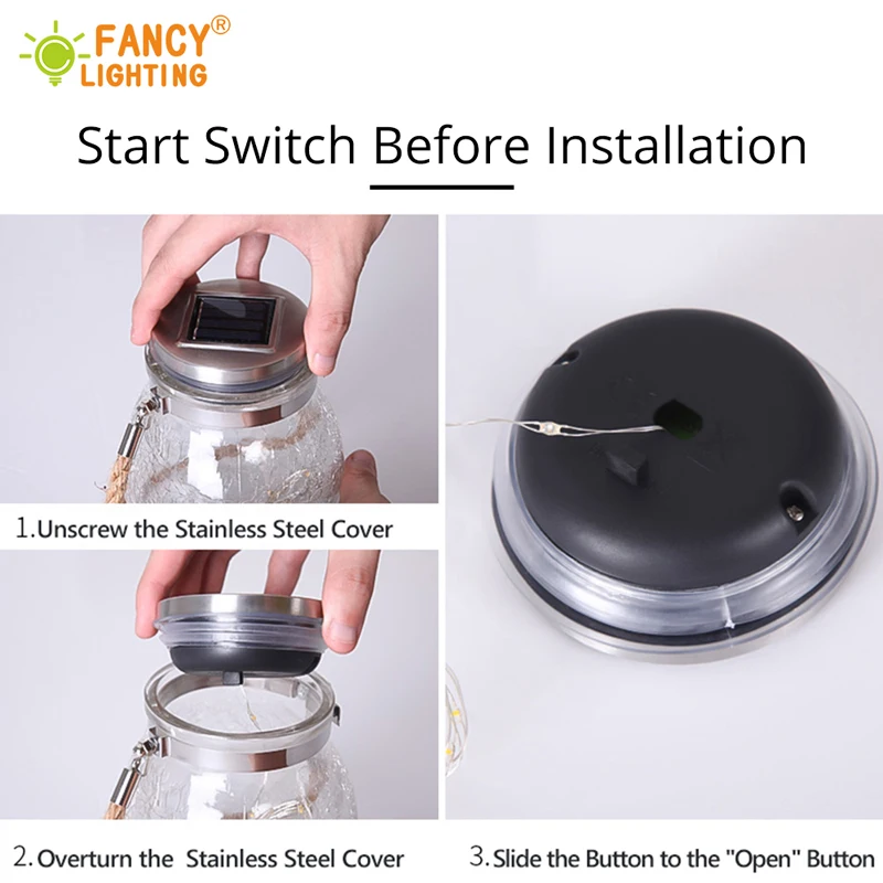 Солнечный садовый светильник стеклянный подвесной на солнечной батарее уличная