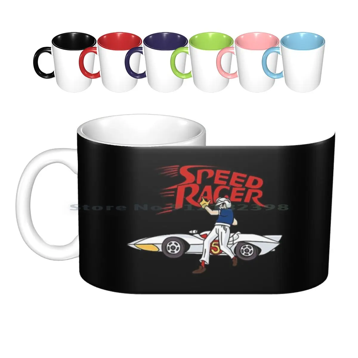 T-Shirt Tazze In Ceramica Tazze Da Caffè Tazza Da Tè Al Latte Speed Mach 5 Racer Car Race Go Racer X Retro Giapponese Veloce Tendenza Creativa