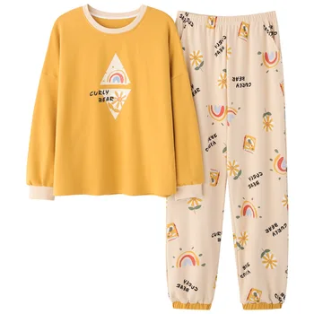 

2020 Autumn Women's New Suit Clothes Korean Cartoon Casual Iong-Sleeved Home Service