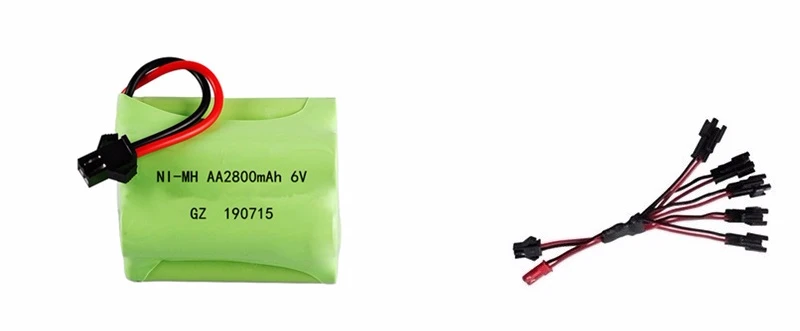 SM Plug) Ni-MH 6 в 2800 мАч батарея+ USB зарядное устройство для Rc игрушки автомобили танки грузовики роботы лодки пистолеты AA 6 в перезаряжаемый аккумулятор - Цвет: Red