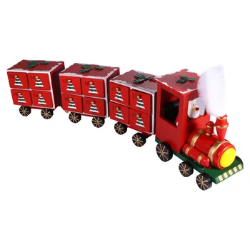 

1Pc Christmas Theme Wood Adornment Festive Desktop Decor Calendar Train Ornament