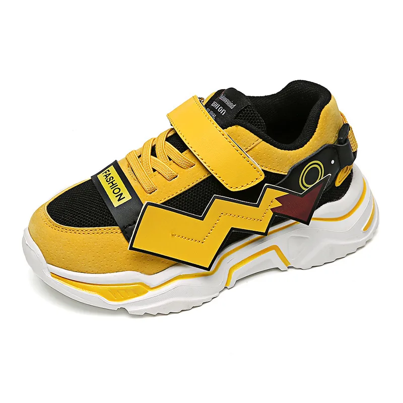 Детская обувь Jordan, дышащие кроссовки с сеткой для мальчиков, новинка года, легкая, не скользящая, Спортивная Уличная обувь с героями мультфильмов - Цвет: yellow1