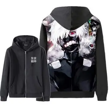 Одежда с надписью «Tokyo Ghoul Толстовка Аниме Косплей Ken kaneki черного цвета на молнии с капюшоном куртка пальто Свитшот - Цвет: 14