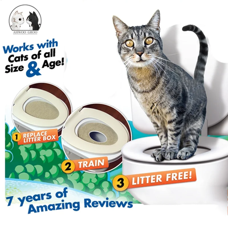 Cat Training Toilet Seat Cat Toilet Training Kit Kitteen Litter Free Trainer Cat Sand Tray Mat