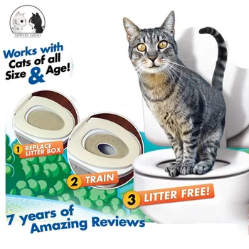 

Cat Training Toilet Seat Cat Toilet Training Kit Kitteen Litter Free Trainer Cat Sand Tray Mat Toilet Pet Trainer Toilet Device