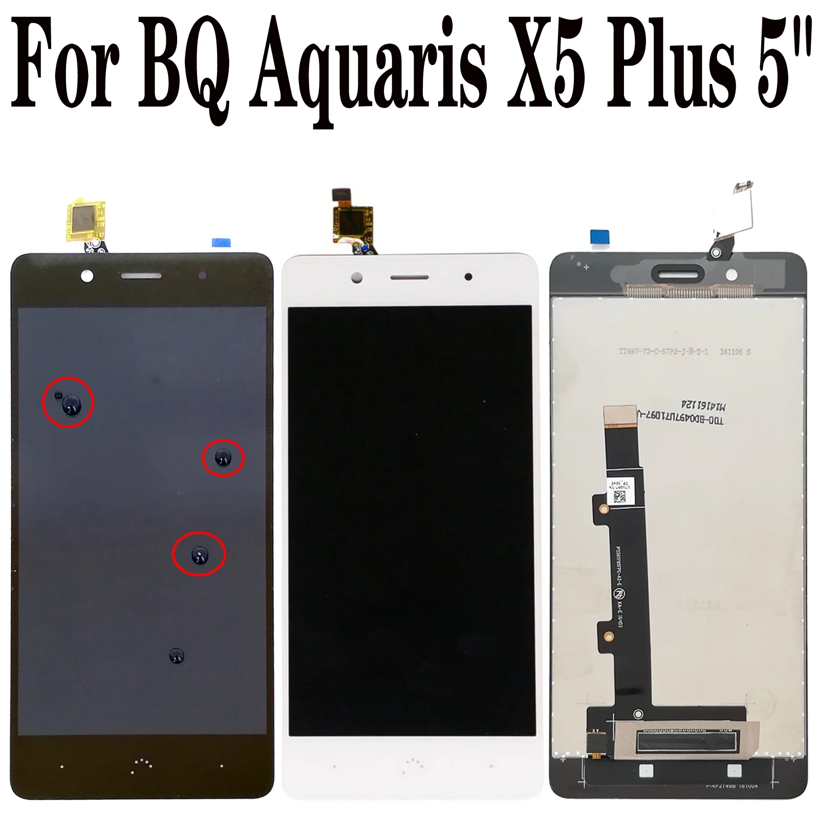 

100% Original New For BQ Aquaris X5 Plus 5" LCD Display Touch Screen Digitizer