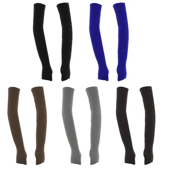 

Women Winter Long Fingerless Gloves Thumbhole Arm Warmer Mittens