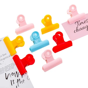 

2pcs Plastic Color Binder Clips 4.8*4.3cm Binding Files Documents Swallowtail Clip Office School Supplies Stationery