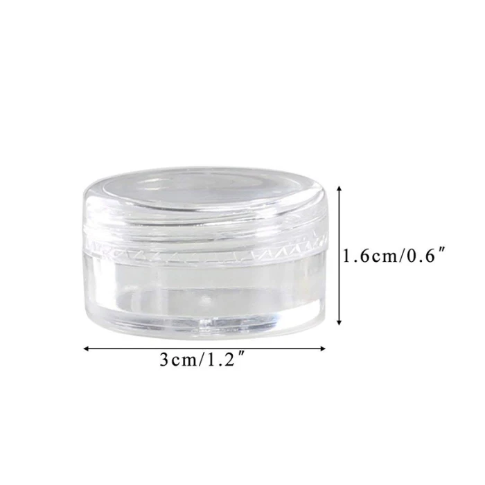 100 Pcs 5ml Clear Plastic Pot Jars Cosmetic Containers Sample Container Mini Bottle OA66