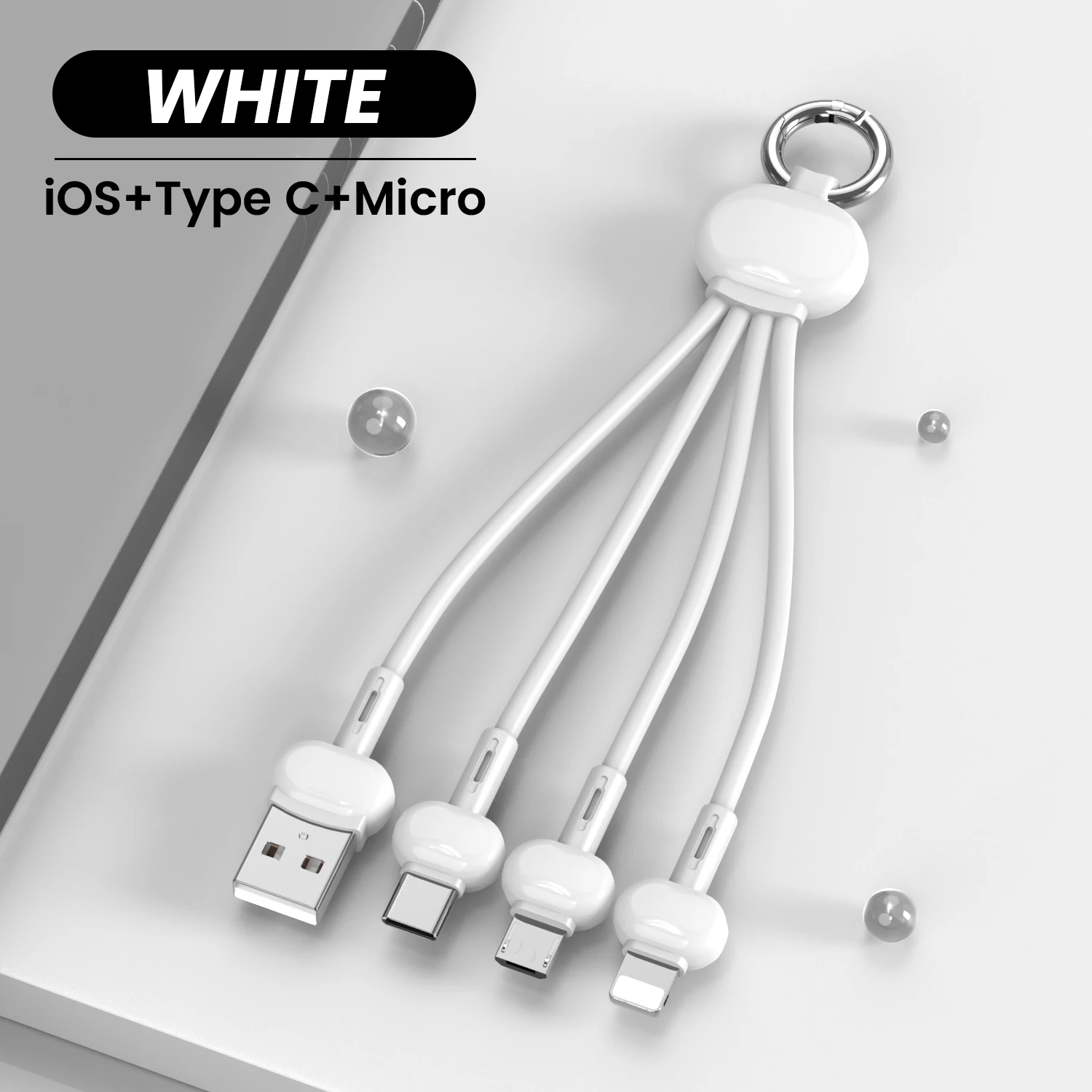 long iphone charger Keychain 3 in 1 USB Type C Cable for iPhone 13 12 11 XS X XR 3in1 2in1 USB Cable Charger Micro USB Type C Cord for Xiaomi Redmi iphone usb cable Cables