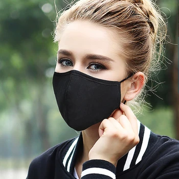 

Black Mask Cotton Soft Personality 3D Mesh Filter Mask Men Women Dustproof Washable Earloop Face Mouth Mask Summer Spring Winter