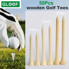 50Pcs/Set Wooden Golf Tee Tees Replacement Driving Range Hitting Trainer Club Accessories Golf Tees Ball Holder