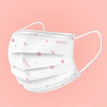 

50PC Child mask Disposable Face Masks Print Face Mask Industrial 3Ply Ear Loop Ear loop Mask Mouth Face Masks Dustproof Maske