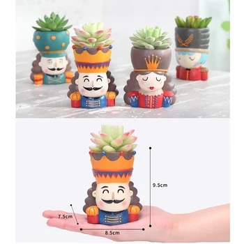 

Walnut Fairy Tale Resin Flower Pot Garden Succulent Plant Pot Office Desktop Planter Decor