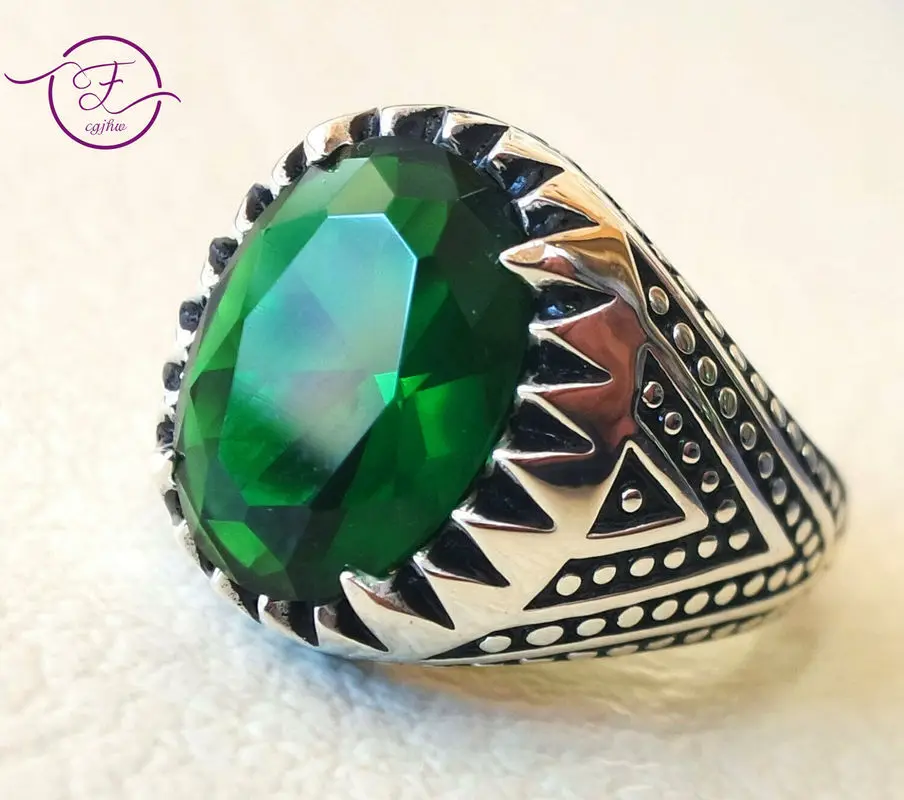 Esmeralda anillo esmeralda /& topacio 925er plata Antik style # 57