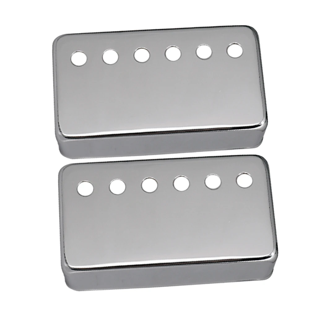 Упаковка из 2 латунных чехлов хамбакера с винтами для сменный фиксатор для электрогитары - Цвет: Silver