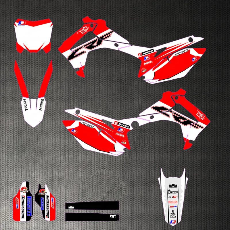 Color 2 CRF250R- CRF полный командный обтекатель графические наклейки Наклейка на заказ для Honda CRF450R 2013- персонифицированный деко Комплект - Цвет: Color 2