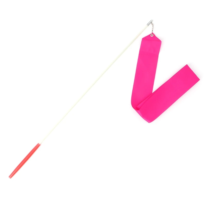 Hot Pink 4M лента для танцев, для спортзала, Ритмическая художественная гимнастика, для балета, стример, крученый стержень, популярная M7DC - Цвет: Hot Pink