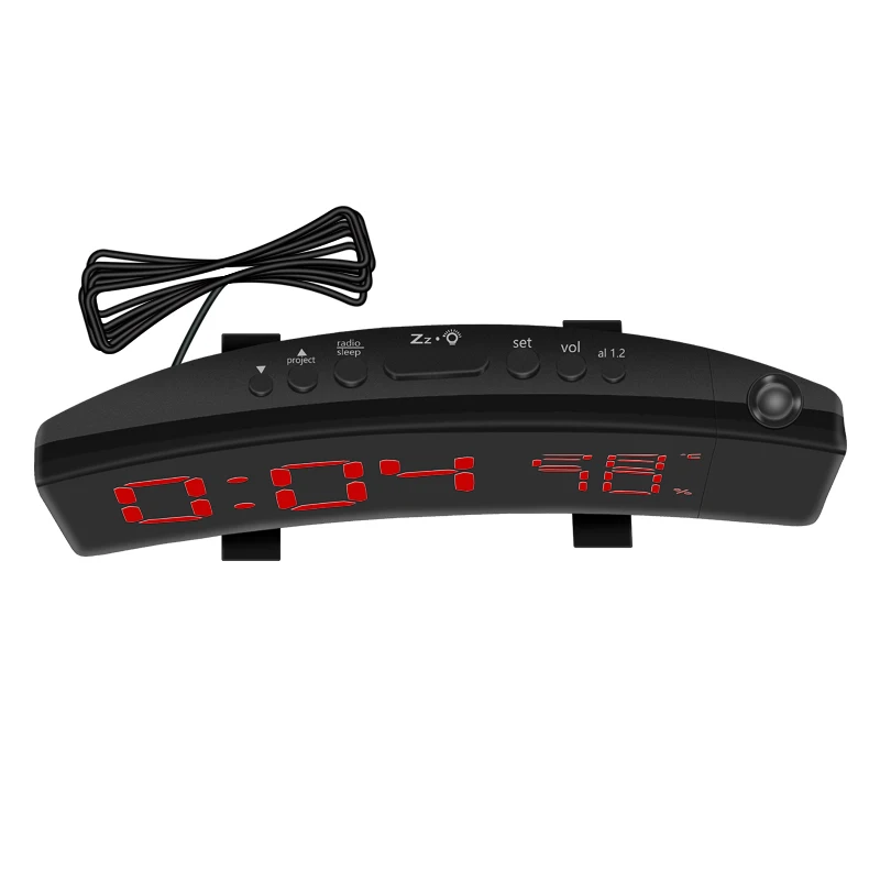 New Creative LED Projection Alarm Clock Digital Radio Snooze Timer Temperature LED Display FM Radio Three Color Digital Clock