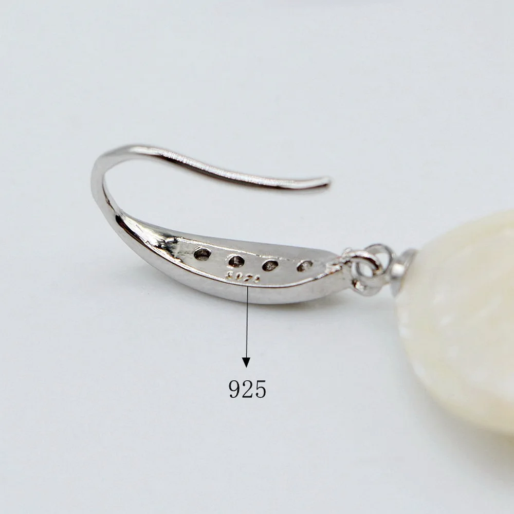 Pearl Earrings White Natural Pearl Women's Silver Earrings Baroque Irregular Water Drop Pendant Earrings Women's Earrings