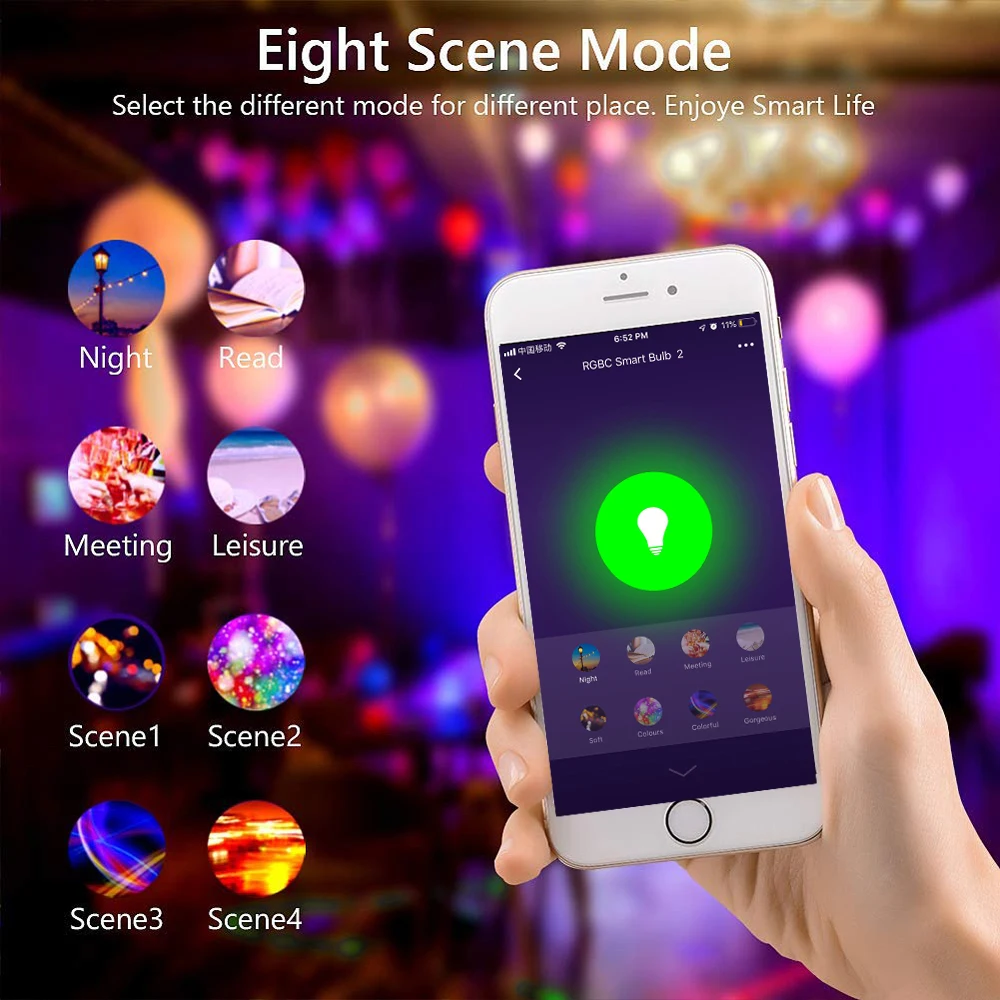  Led Smart WiFi Bulb led Light E27 E26 B22 RGBW Color changing LED WiFi Light Lamp For Google Home A - 33044453791