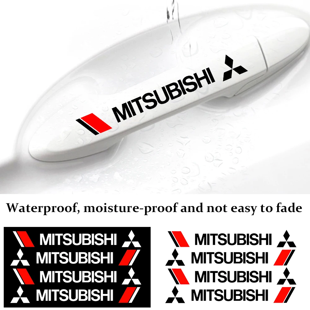 4 шт. Стильные наклейки на дверные ручки автомобиля декоративные для Mitsubishi Asx