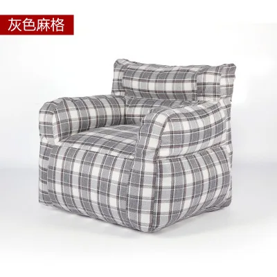 Grey white plaid Beanbag стул диван Cama ткань Sillas шезлонг кресло слоеное Asiento Sillon гостиная Tumbona Plegable мебель для спальни - Цвет: Grey white plaid