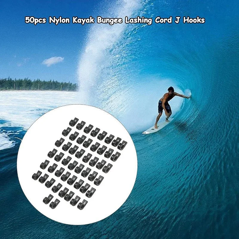 50pcs Nylon Bungee Lashing Shock Cord J Hooks Tie Down Hook for Kayaks R1p7 for sale online 