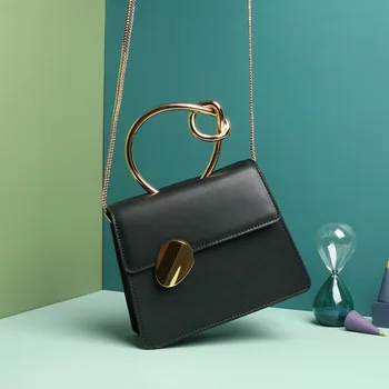 

2019 Luxury designer brand bag for women genuine leather high quality metal chain strap sac female hand shoulder bags gift for