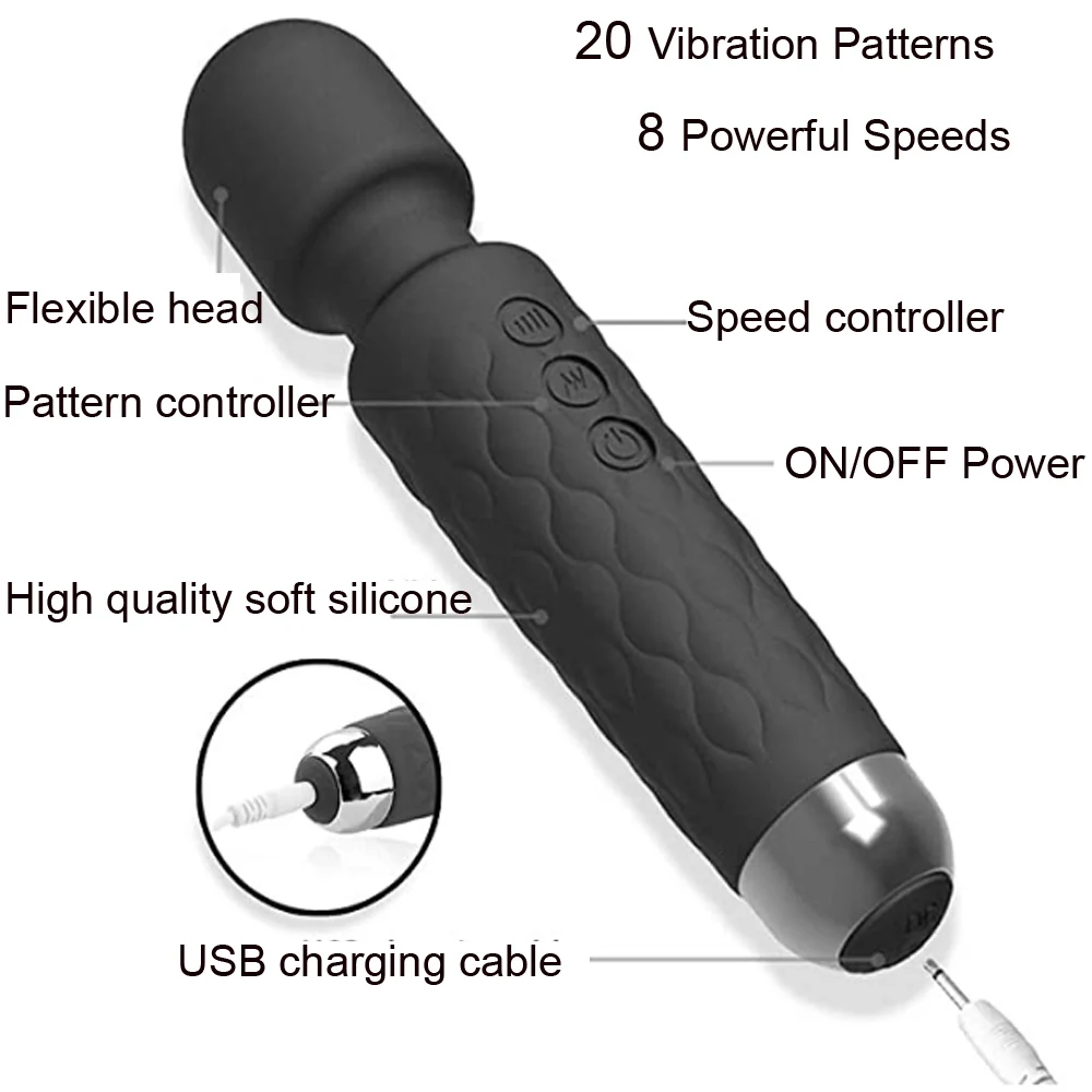 USB Мощный вибратор с частотой секс игрушки для женщин 8 многоскоростной массажер