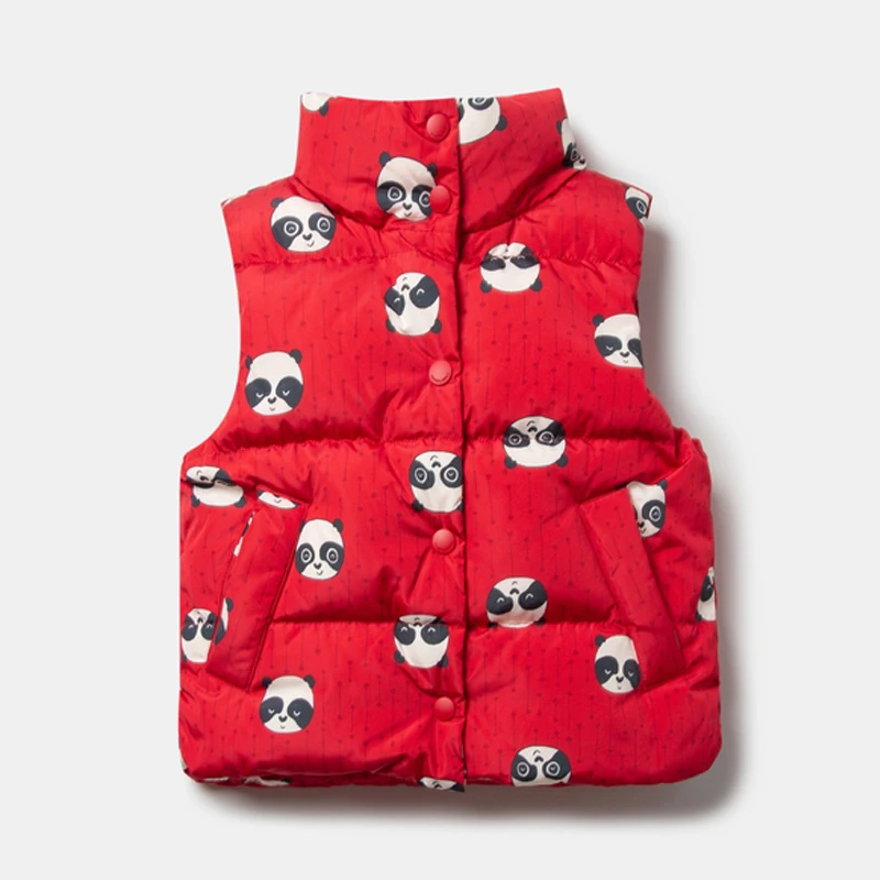 Minibalabala/Детский жилет пуховый жилет для мальчиков и девочек зимний детский жилет пуховая подкладка - Цвет: Red and black tones