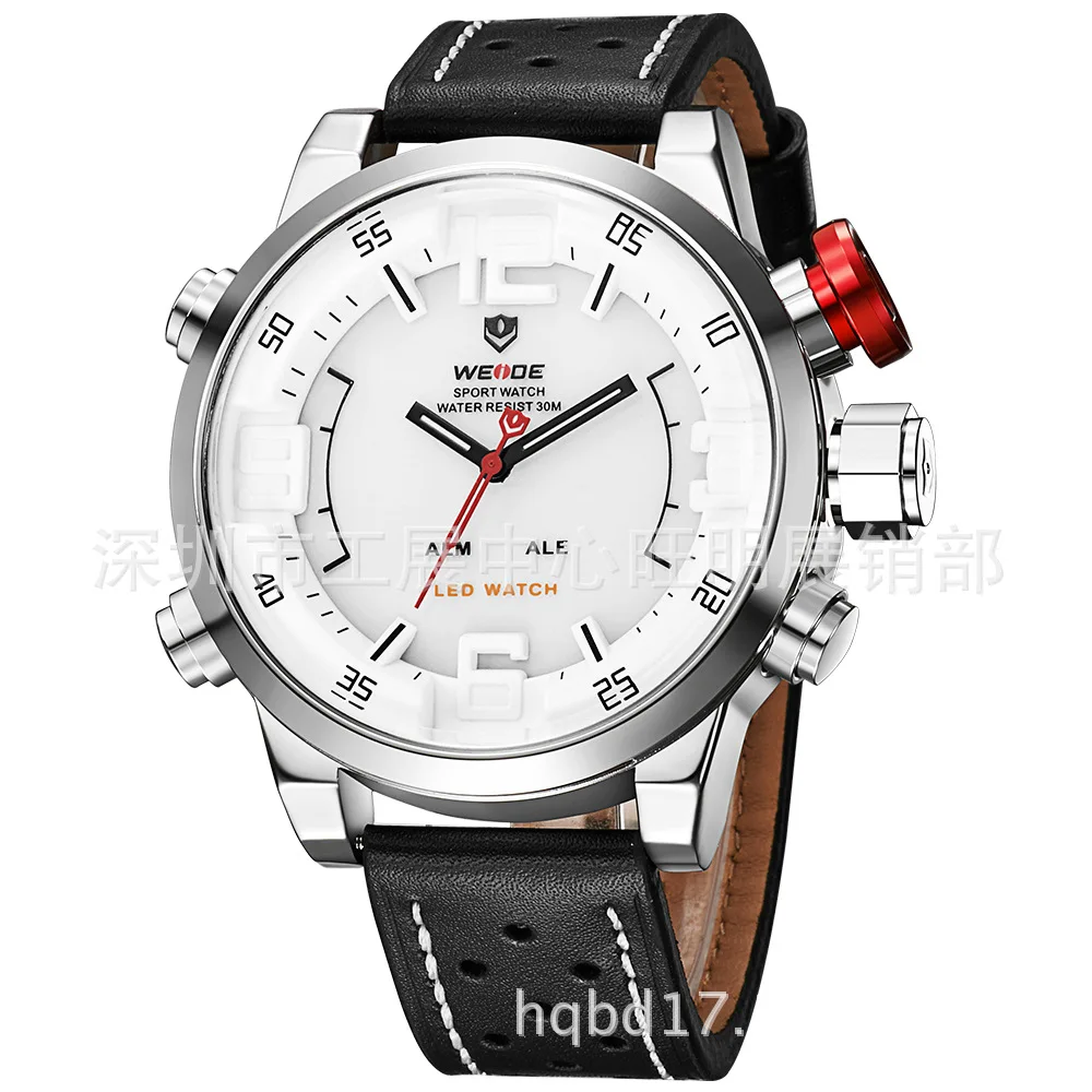 Weide/Granville 5210 мужские многофункциональные электронные часы водонепроницаемые светодиодный часы с кожаным ремешком