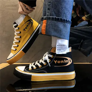 

2020 Classics HIP-HOP Casual Men Cartoon Shoes Sneakers Men's Fashion Casual Lace-Up Colorful Canvas Sport Graffiti Board Shoes