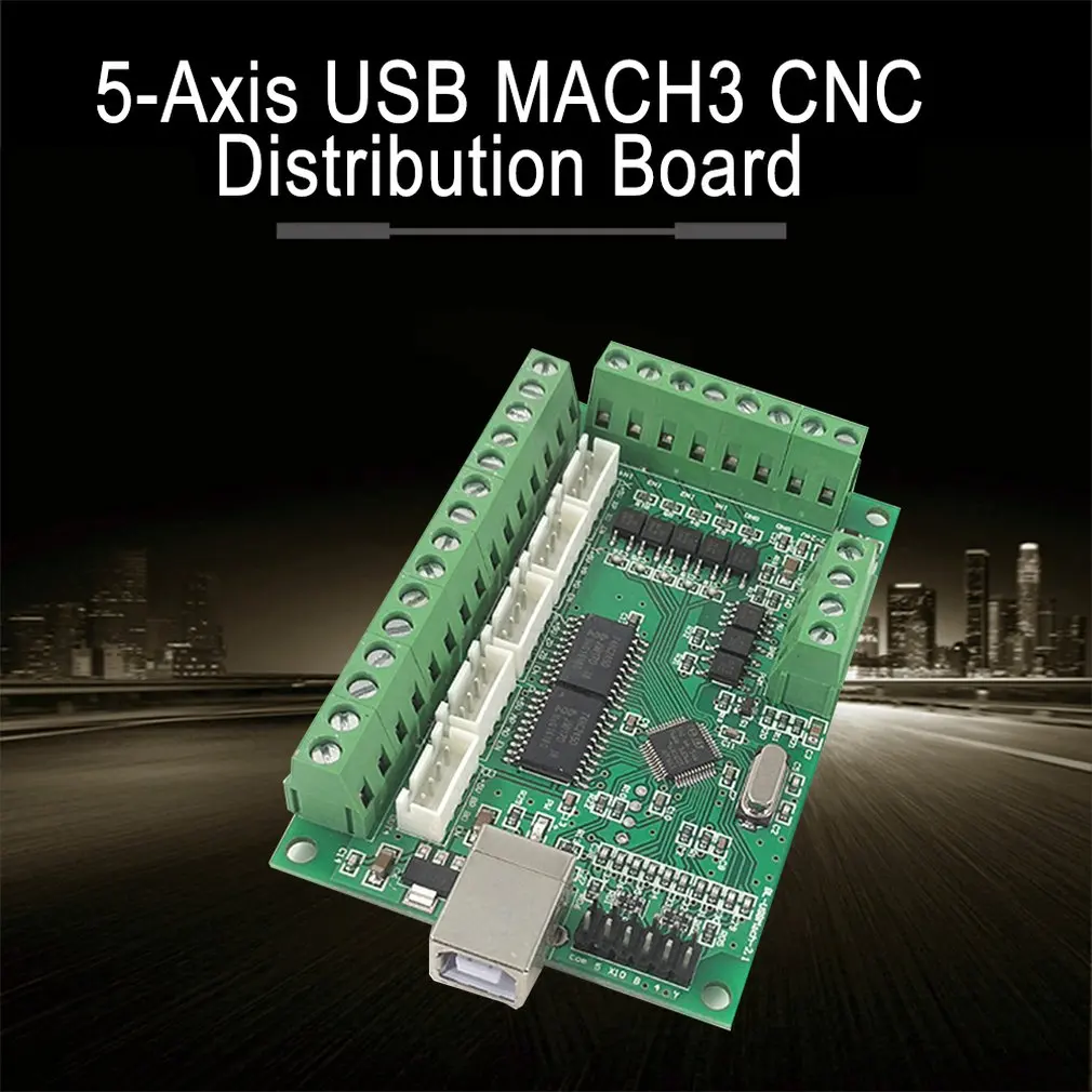 

USB MACH3 CNC Breakout Board 100KHz Driver Motion Controller 5-Axis Interface Driver Motion Controller