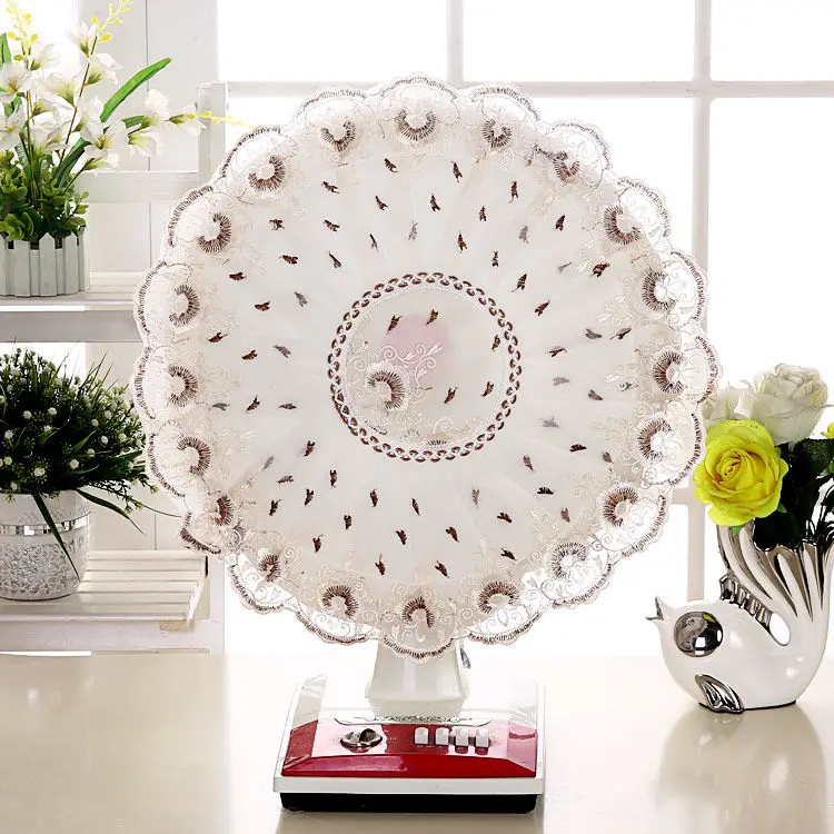 Electric Fan Dust Cover Floor Type Household Cloth Art Electric Fan Cover Full Package Circular Lace Ceiling Protection