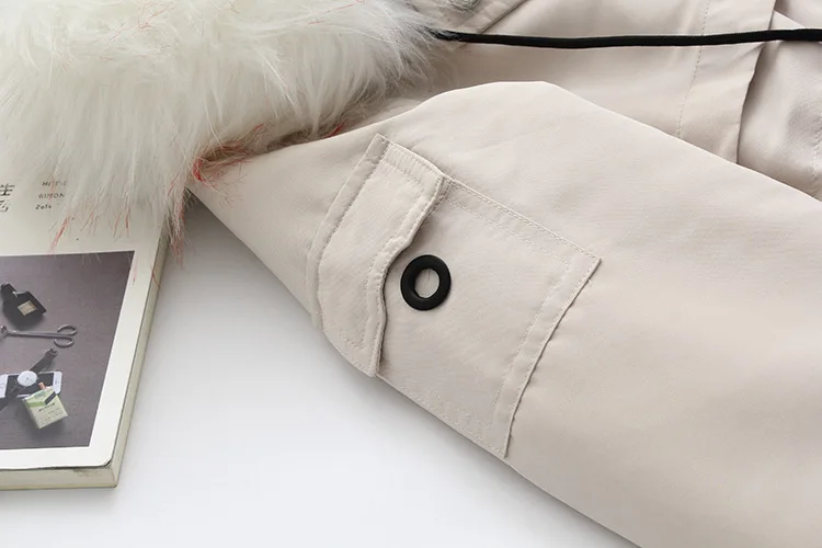 Autumn New Style Large Size Dress Parka down Feather Cotton Tape Fur Collar Waist Hugging Loose-Fit Cotton-padded Clothes