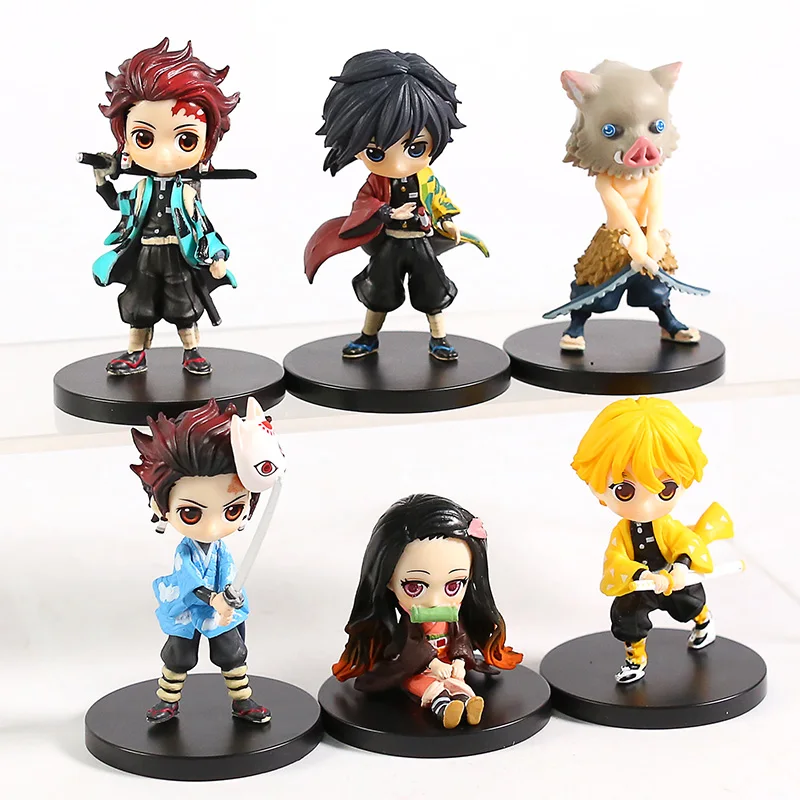 Q Posket Kimetsu без Yaiba камадо Tanjirou Nezuko Agatsuma Zenitsu Hashibira Inosuke томилочка Giyuu Фигурки игрушки куклы 6 шт./компл