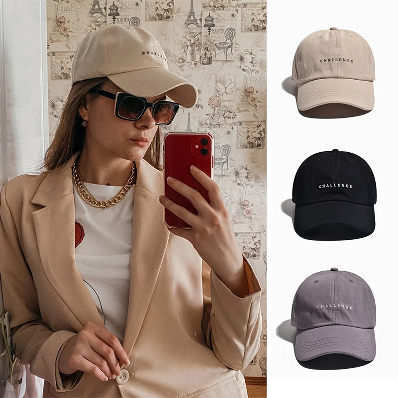 Бейсболка женская летняя регулируемая бейсболка с вышитыми буквами кепки