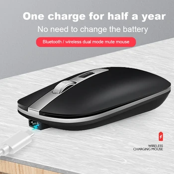 

Silent Bluetooth Mouse 1600DPI 2.4GHz Receiver Wireless Optical Mice Computer Peripherals for Gaming Laptop 103x63x20mm