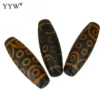 

New 5pcs Natural Tibetan Dzi Beads Eighteen Eyes Pattern Agates Stone Beads For Jewelry Making Two Tone Hole 2.5mm Wholesale