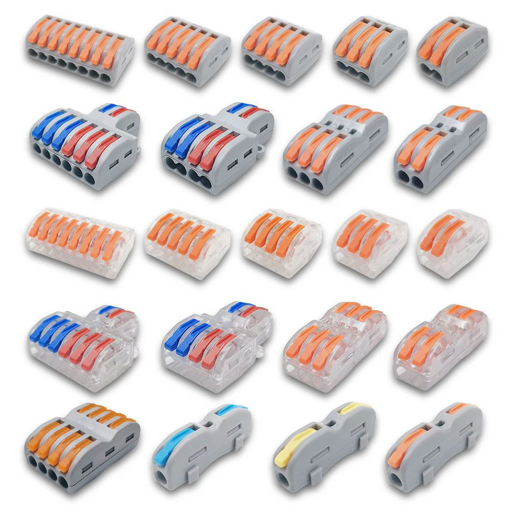 

Mini Fast Wire Cable Connectors Universal Compact Conductor Spring Splicing Wiring Connector Push-in Terminal Block SPL-2/3 212