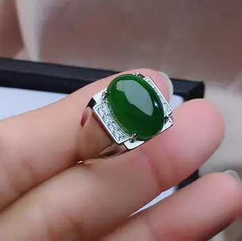 

Natural And Real Jade Ring Stone Rings Solid 925 Silver Gemstone Ring