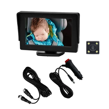 

Baby Car Mirror for Back Seat Rear Facing with 4LED Adjustable Monitor Camera,with Night Vision 4.3Inch Display