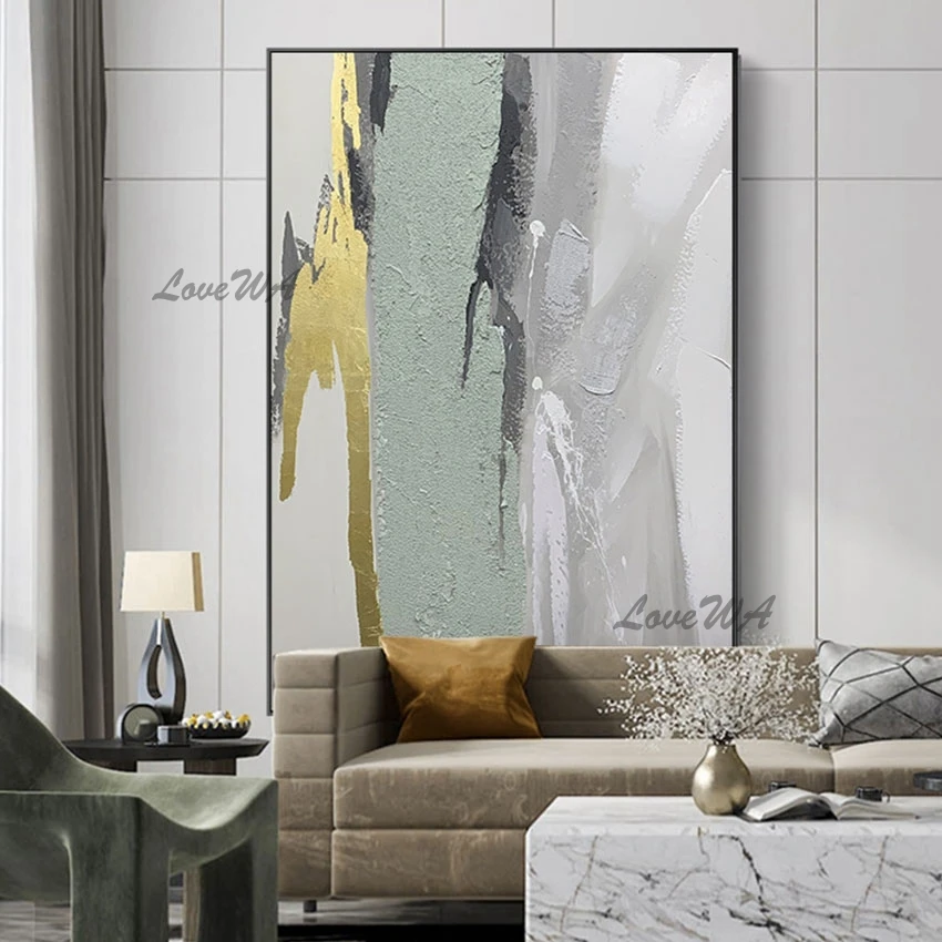 

Light Colors Textured Abstract Oil Painting Wall Art Decoration Home Quality Artwork Picture For Living Room No Framed