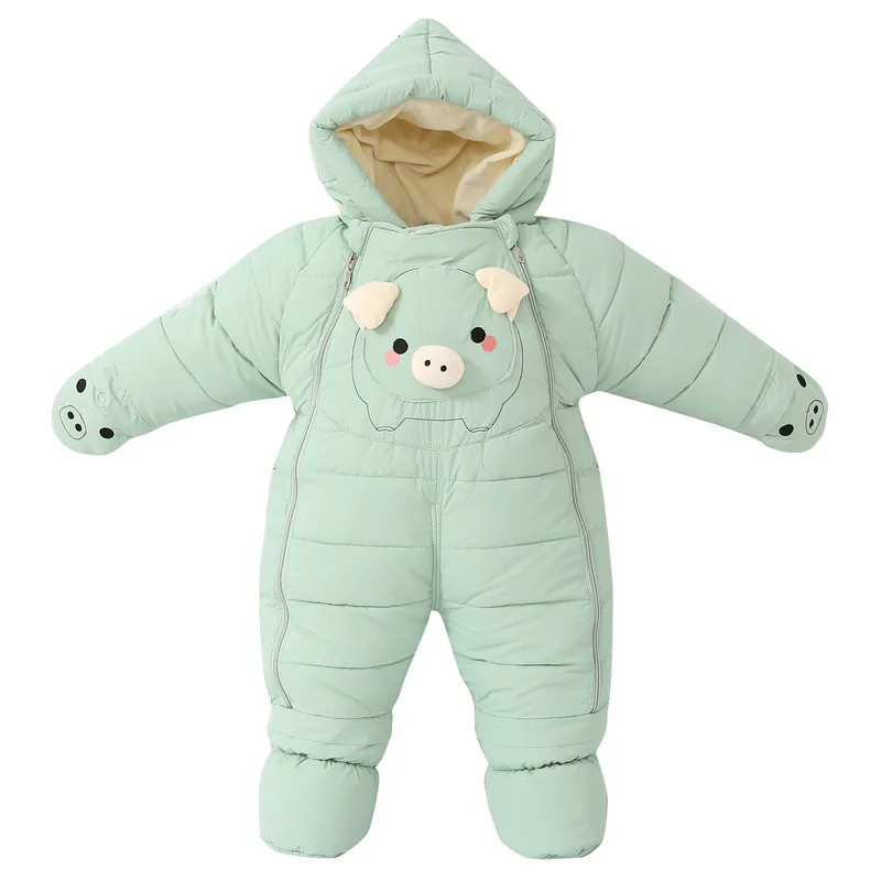Комбинезон для новорожденных мальчиков и девочек теплый зимний комбинезон с