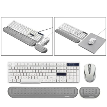 

Memory Foam Keyboard Pad Wrist Mouse Pad Wrists Support Mice Keypad Mat for Desktop Computer Laptop Accessories