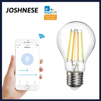 

JOSHNESE Ewelink Smart LED Filament Bulb 220V WiFi Smart Filament Bulb APP 2700-6500K Dual-color Bulb E27 7.5W Bulb