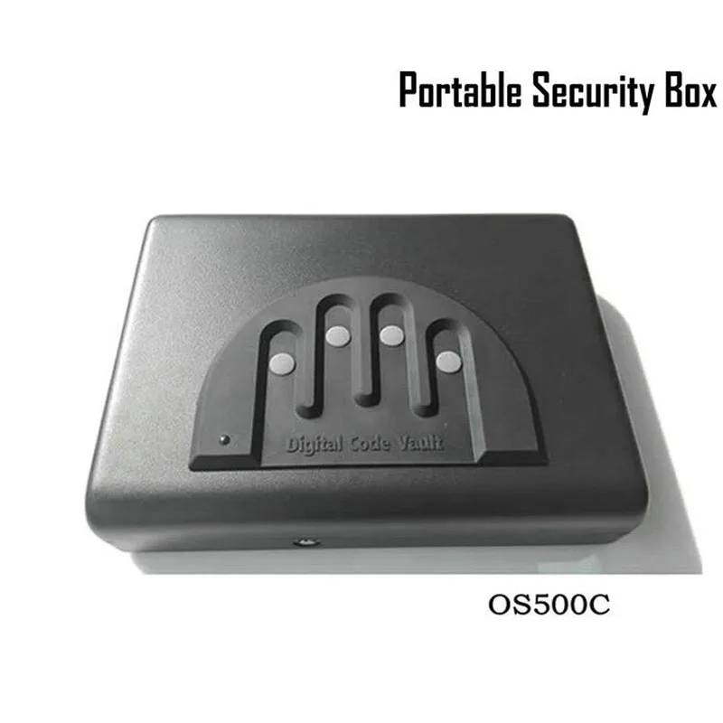 Password Safe Box Solid Steel Security Combination Lock Key Gun Money Valuables Jewelry Box Protable Security Strongbox OS500C afbeelding