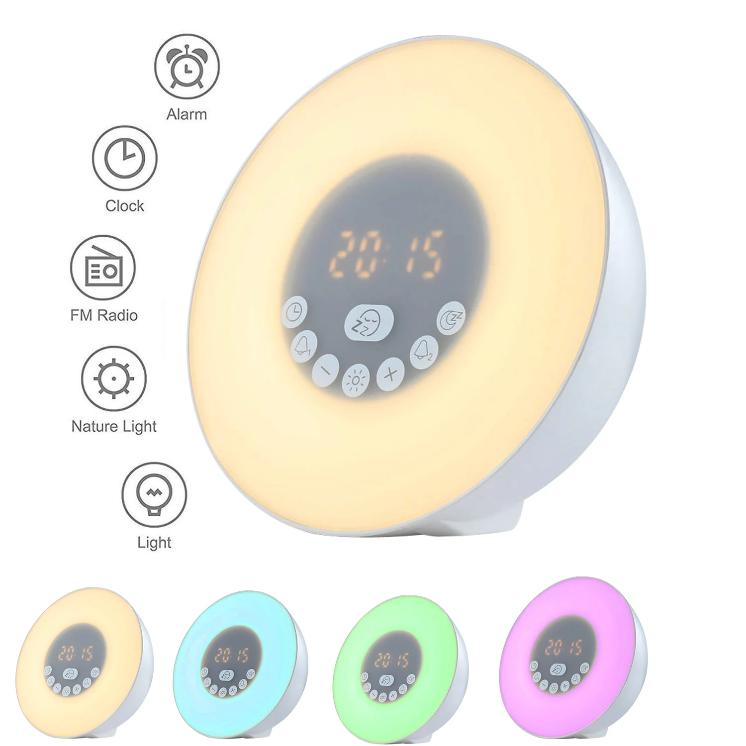 

Multi-color Alarm Clock Bluetooth Speaker Wireless HomeTheater Intelligent Stereo Music Surround Portable Bluetooth Mini Speaker