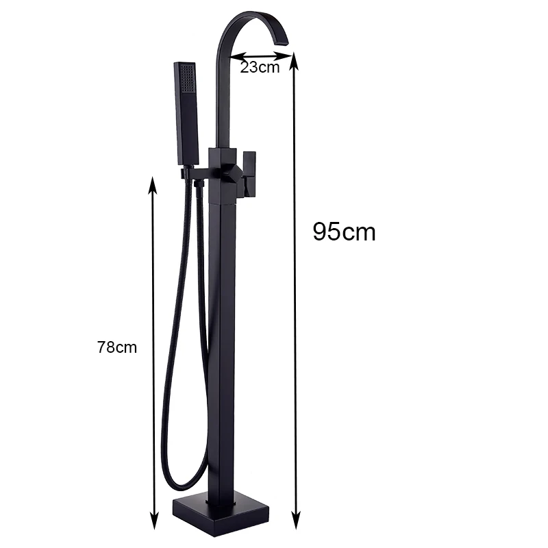 Luxury Matte Black Bathtub Faucet Freestanding Bathroom Tub Faucet 6 Types Spout Floor Mounted Bath Shower Mixer Tap for bathtub faucet